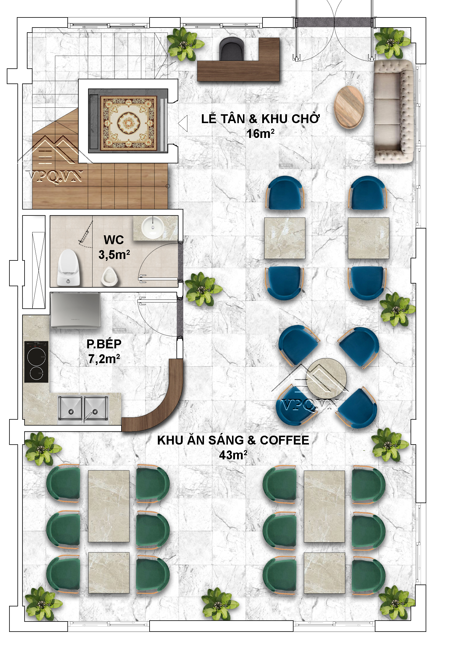 Tầng 1 8x12m